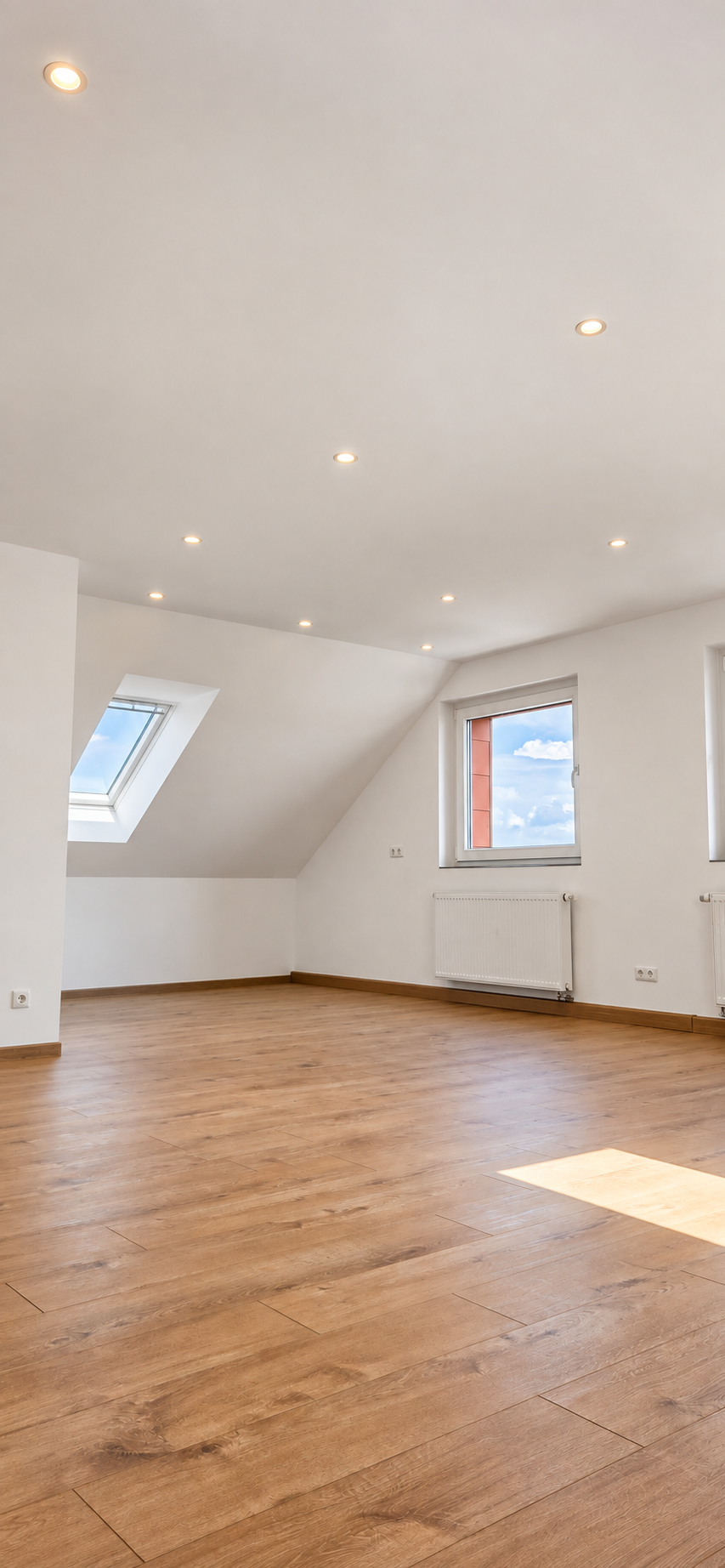 Heller Dachgeschossraum mit Dachfenster